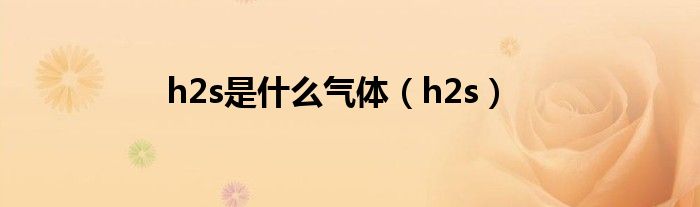 h2s是什么气体（h2s）