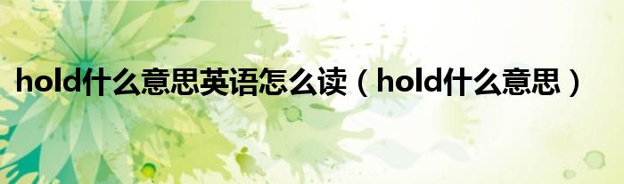 hold什么意思英语怎么读（hold什么意思）