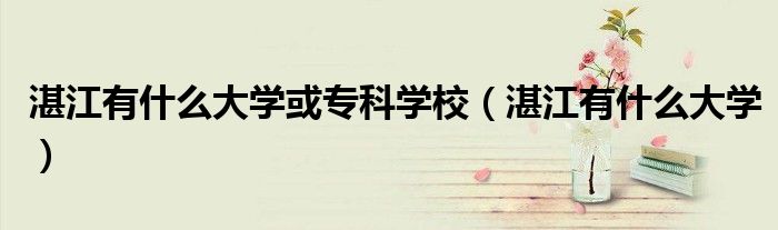 湛江有什么大学或专科学校（湛江有什么大学）