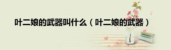叶二娘的武器叫什么（叶二娘的武器）