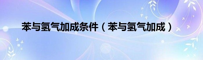 苯与氢气加成条件（苯与氢气加成）