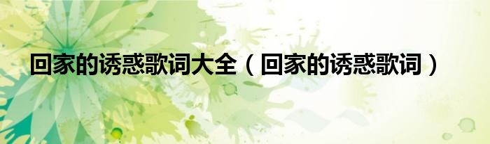 回家的诱惑歌词大全（回家的诱惑歌词）