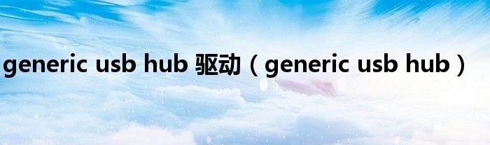 generic usb hub 驱动（generic usb hub）