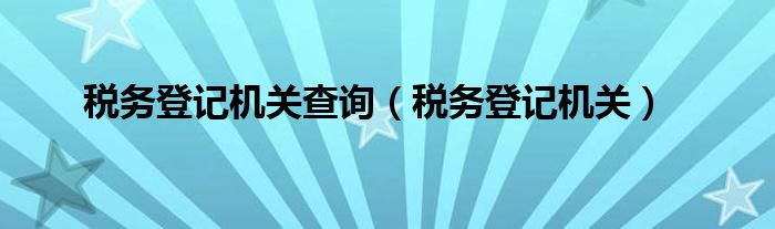 税务登记机关查询（税务登记机关）