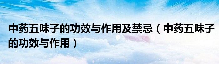 中药五味子的功效与作用及禁忌（中药五味子的功效与作用）