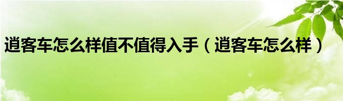 逍客车怎么样值不值得入手（逍客车怎么样）