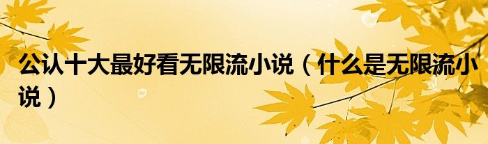 公认十大最好看无限流小说（什么是无限流小说）