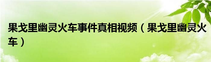 果戈里幽灵火车事件真相视频（果戈里幽灵火车）