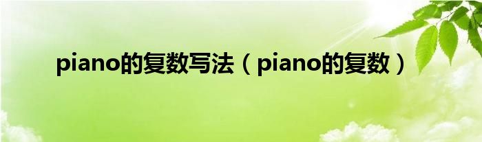 piano的复数写法（piano的复数）