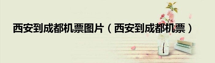 西安到成都机票图片（西安到成都机票）