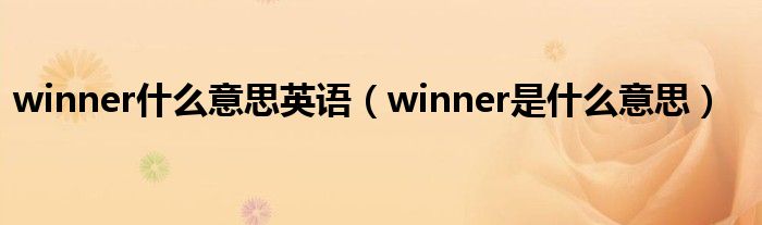 winner什么意思英语（winner是什么意思）