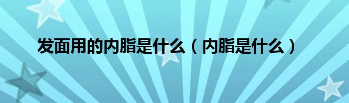发面用的内脂是什么（内脂是什么）