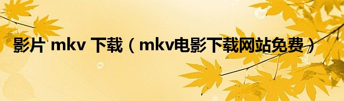 影片 mkv 下载（mkv电影下载网站免费）