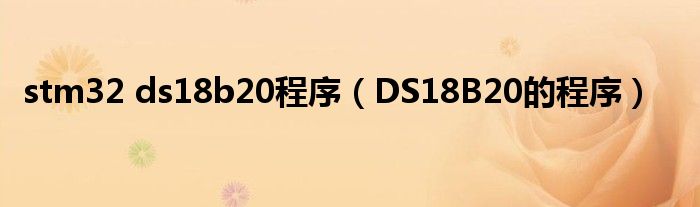 stm32 ds18b20程序（DS18B20的程序）