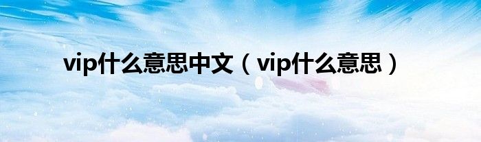 vip什么意思中文（vip什么意思）