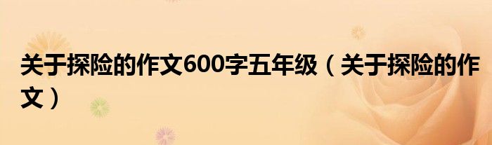 关于探险的作文600字五年级（关于探险的作文）