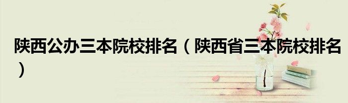 陕西公办三本院校排名（陕西省三本院校排名）