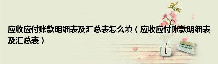 应收应付账款明细表及汇总表怎么填（应收应付账款明细表及汇总表）