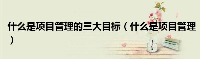 什么是项目管理的三大目标（什么是项目管理）