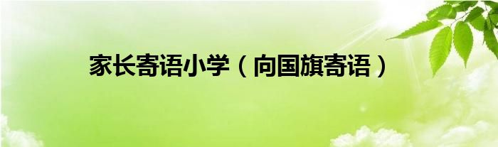 家长寄语小学（向国旗寄语）