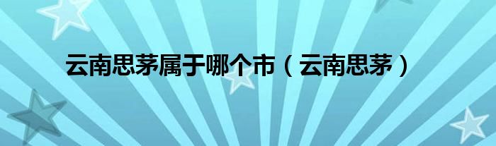 云南思茅属于哪个市（云南思茅）