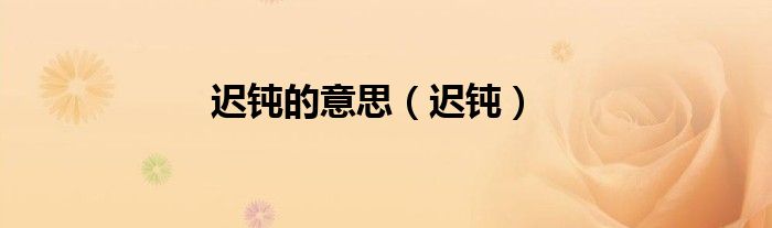 迟钝的意思（迟钝）
