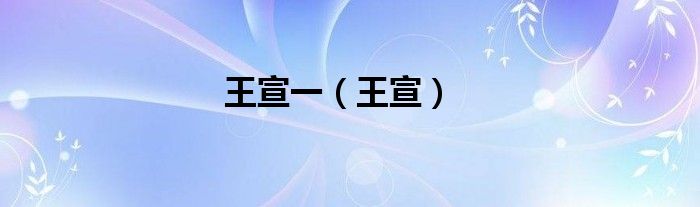 王宣一（王宣）