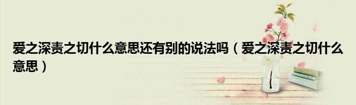 爱之深责之切什么意思还有别的说法吗（爱之深责之切什么意思）