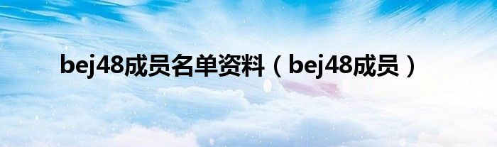 bej48成员名单资料（bej48成员）