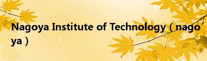 Nagoya Institute of Technology（nagoya）