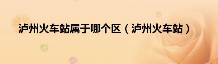 泸州火车站属于哪个区（泸州火车站）