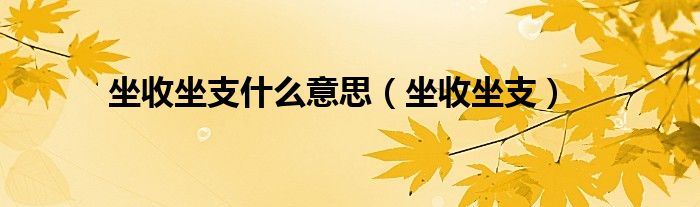 坐收坐支什么意思（坐收坐支）