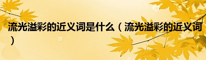 流光溢彩的近义词是什么（流光溢彩的近义词）