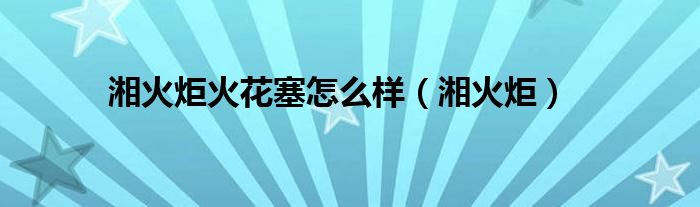 湘火炬火花塞怎么样（湘火炬）