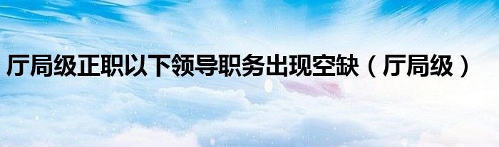 厅局级正职以下领导职务出现空缺（厅局级）