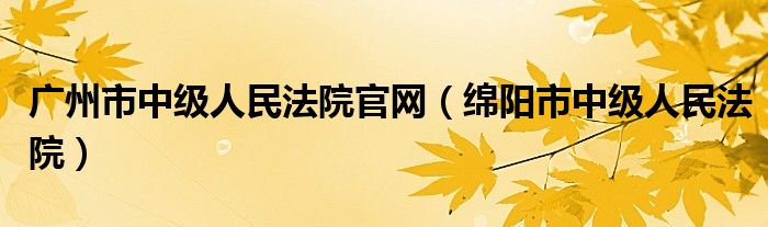 广州市中级人民法院官网（绵阳市中级人民法院）