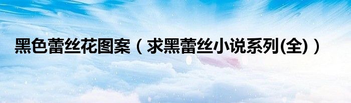 黑色蕾丝花图案（求黑蕾丝小说系列(全)）