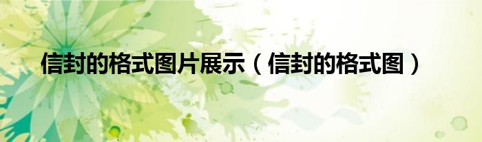 信封的格式图片展示（信封的格式图）
