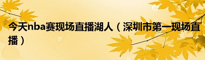 今天nba赛现场直播湖人（深圳市第一现场直播）