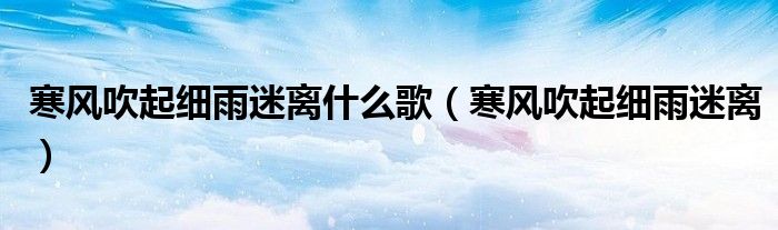 寒风吹起细雨迷离什么歌（寒风吹起细雨迷离）