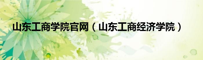 山东工商学院官网（山东工商经济学院）