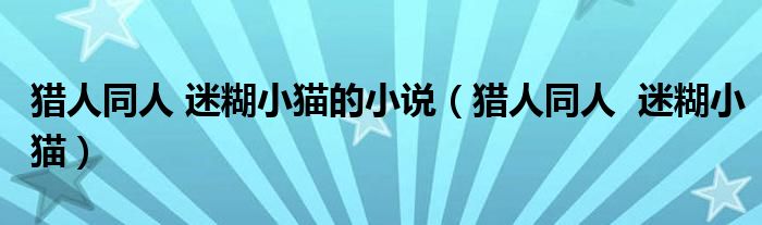 猎人同人 迷糊小猫的小说（猎人同人  迷糊小猫）