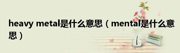 heavy metal是什么意思（mental是什么意思）