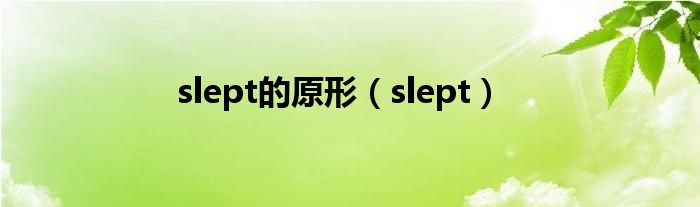 slept的原形（slept）