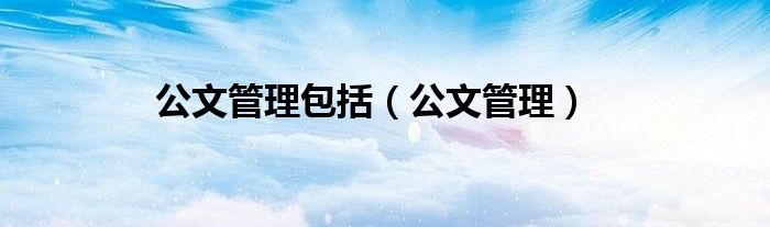 公文管理包括（公文管理）