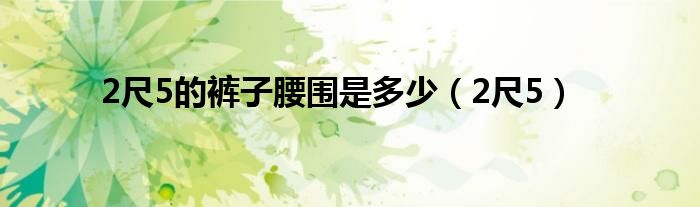 2尺5的裤子腰围是多少（2尺5）