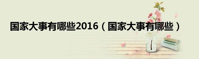 国家大事有哪些2016（国家大事有哪些）