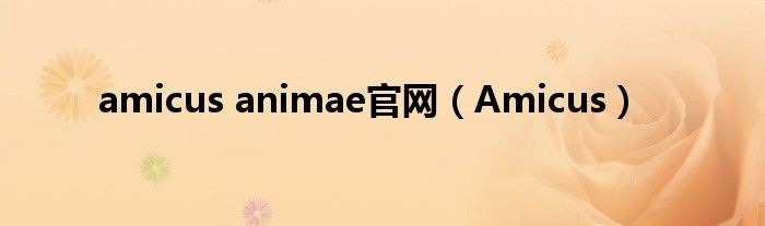amicus animae官网（Amicus）