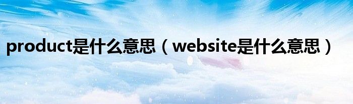 product是什么意思（website是什么意思）