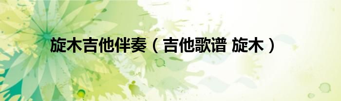 旋木吉他伴奏（吉他歌谱 旋木）
